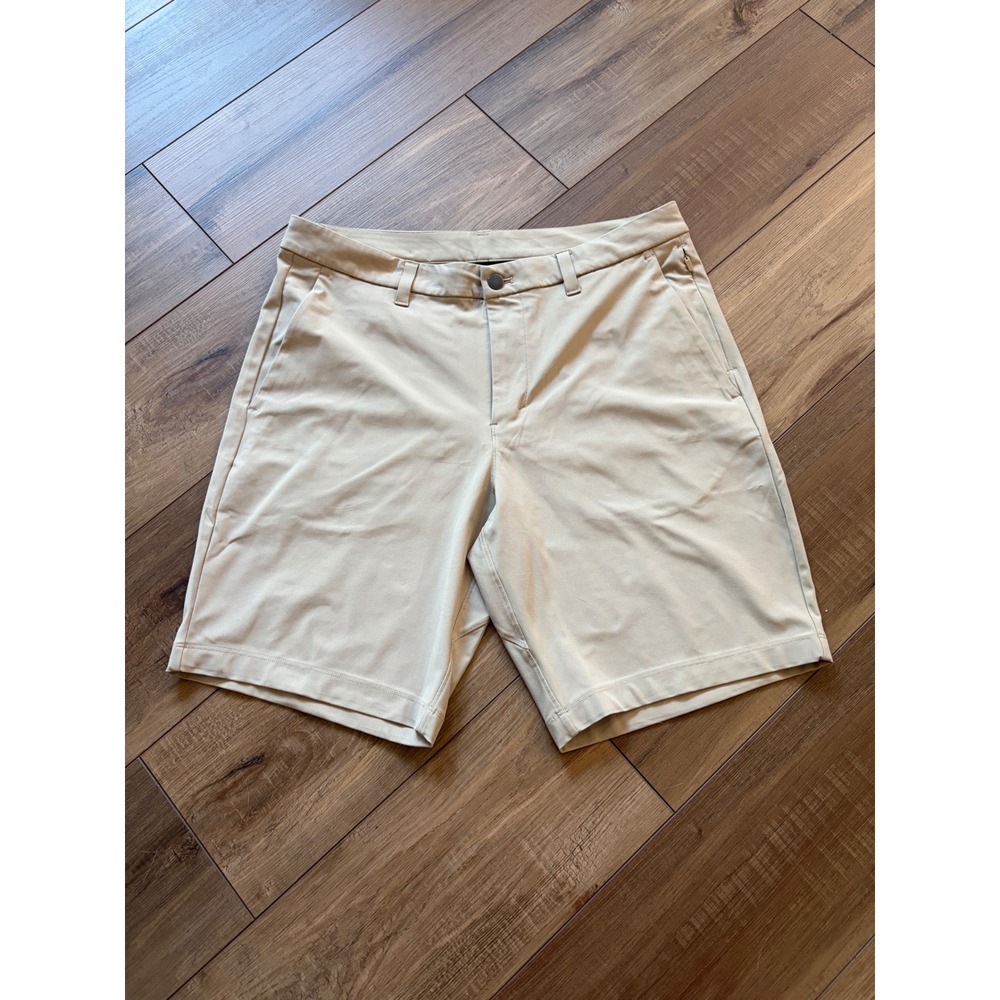 Lululemon Commission Shorts Mens Khaki Tan Chino Golf Activewear Size 33